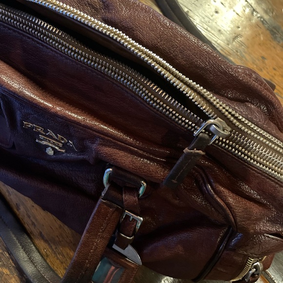 Prada Cocco Washed Leather Zipper Bauletto Bag BL0502 - Picture 6 of 11